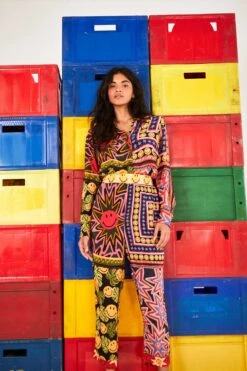 Farm Rio Patchwork Tapestry Smiley® Pants -Perfect Top Shop 305163 05