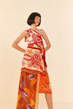 Farm Rio Forest Mixed Scarves Midi Dress -Perfect Top Shop 305267 02