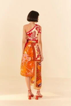 Farm Rio Forest Mixed Scarves Midi Dress -Perfect Top Shop 305267 03