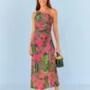 Farm Rio Pink Leaves Midi Dress 1 Farm Rio Pink Leaves Midi Dress -Perfect Top Shop 305298 01