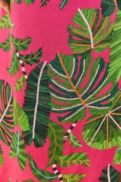 Farm Rio Pink Leaves Midi Dress -Perfect Top Shop 305298 04