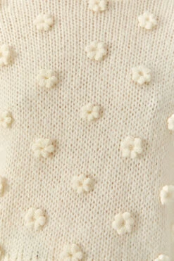 Farm Rio White Handmade Flowers Sweater -Perfect Top Shop 305388 05