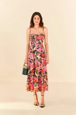 Perfect Top Shop 30 Pink Leopard Forest Midi Dress