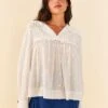 Farm Rio Off-White 3D Flowers Blouse 2 Farm Rio Off-White 3D Flowers Blouse -Perfect Top Shop 306074 01