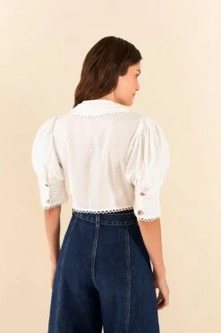 Farm Rio Off-White Cropped Blouse -Perfect Top Shop 306077 04