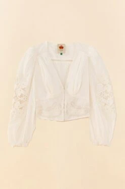 Farm Rio Off-White Lace Blouse 11 Farm Rio Off-White Lace Blouse -Perfect Top Shop 306081 06