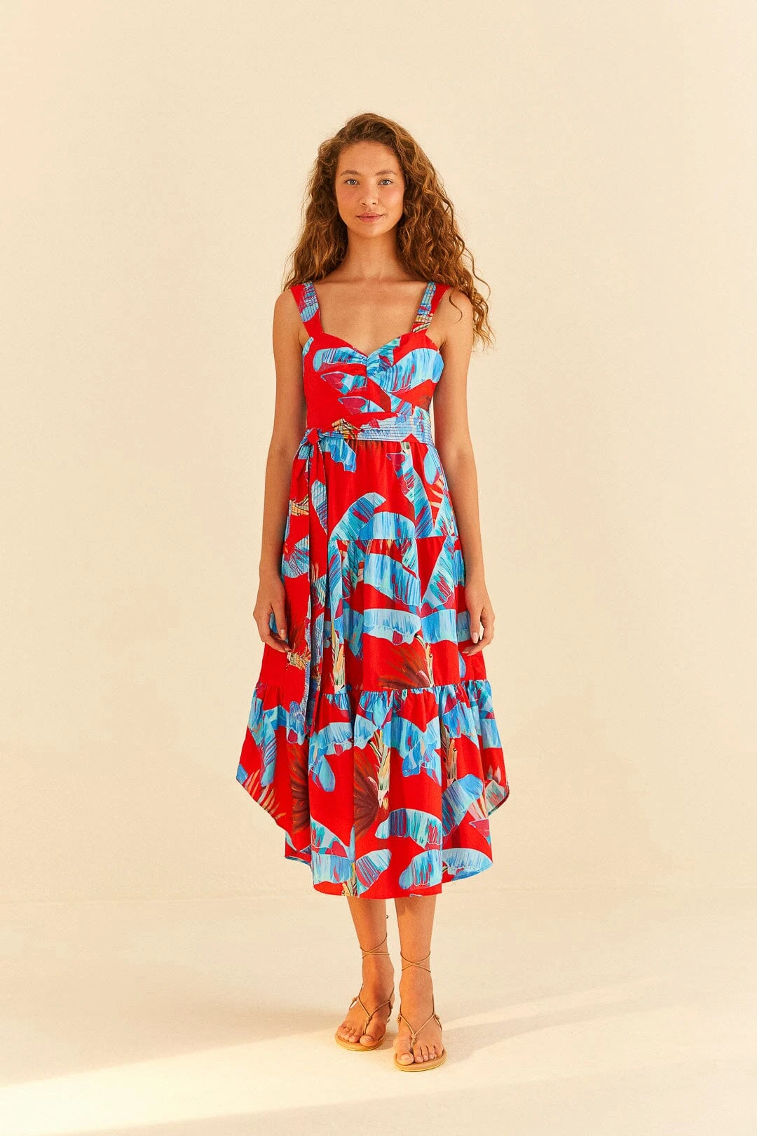 Farm Rio Red Sweet Jungle Midi Dress 4 Farm Rio Red Sweet Jungle Midi Dress - Image 2