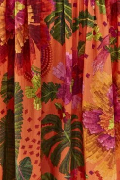 Farm Rio Orange Blooming Garden Midi Dress 12 Farm Rio Orange Blooming Garden Midi Dress -Perfect Top Shop 306092 05