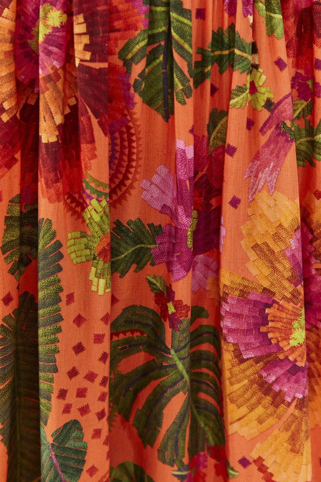 Farm Rio Orange Blooming Garden Midi Dress 7 Farm Rio Orange Blooming Garden Midi Dress - Image 5