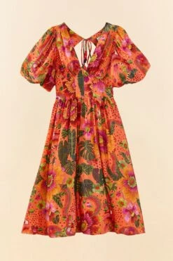 Farm Rio Orange Blooming Garden Midi Dress 13 Farm Rio Orange Blooming Garden Midi Dress -Perfect Top Shop 306092 06
