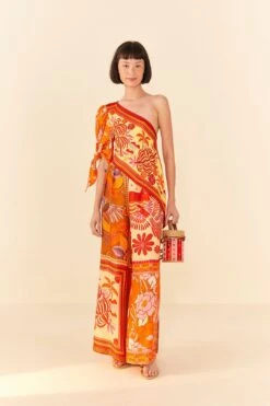 Farm Rio Forest Mixed Scarves Lenzing™ Ecovero™ Viscose Crop Top -Perfect Top Shop 306093 02