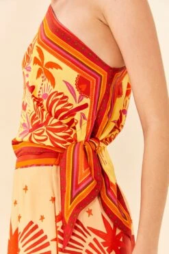 Farm Rio Forest Mixed Scarves Lenzing™ Ecovero™ Viscose Crop Top -Perfect Top Shop 306093 04