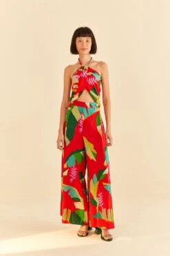 Farm Rio Red Heliconia Pants -Perfect Top Shop 306100 02