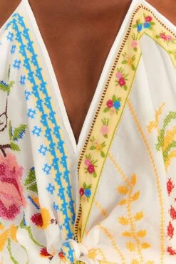 Farm Rio Grandma Gift Embroidered Halter Blouse 12 Farm Rio Grandma Gift Embroidered Halter Blouse -Perfect Top Shop 306113 05