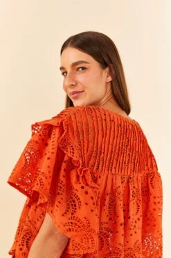 Farm Rio Orange Palm Tree Richelieu Blouse 10 Farm Rio Orange Palm Tree Richelieu Blouse -Perfect Top Shop 306123 03