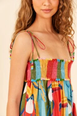 Farm Rio Wonderful Toucans Organic Cotton Midi Dress -Perfect Top Shop 306145 03