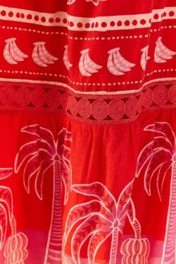 Farm Rio Red Summer Sunrise Midi Dress -Perfect Top Shop 306178 05