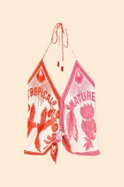 Farm Rio Tropical Dream Lenzing™ Ecovero™ Viscose Halter Blouse -Perfect Top Shop 306222 05