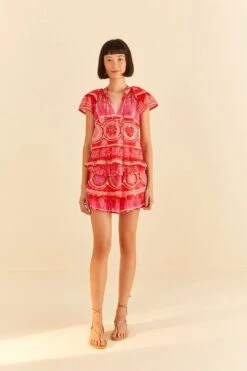 Farm Rio Red Summer Sunrise Blouse -Perfect Top Shop 306223 03