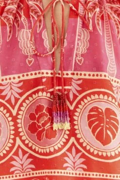 Farm Rio Red Summer Sunrise Blouse -Perfect Top Shop 306223 06