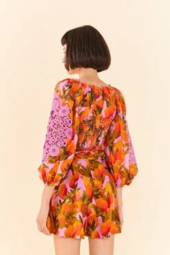 Farm Rio Lilac Mango Macaws Blouse -Perfect Top Shop 306230 04