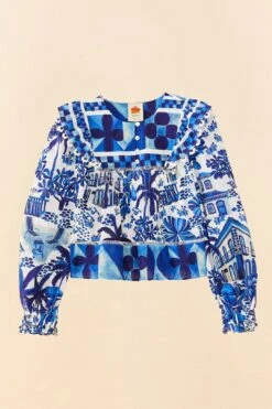 Farm Rio Sweet Rio Long Sleeve Blouse -Perfect Top Shop 306236 06