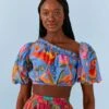 Farm Rio Blue Macaw Party Blouse -Perfect Top Shop 306238 01