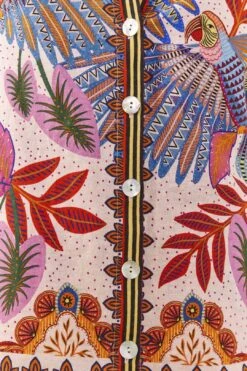 Farm Rio Pink Macaw Scarf Shirt -Perfect Top Shop 306246 04