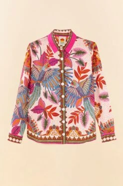 Farm Rio Pink Macaw Scarf Shirt -Perfect Top Shop 306246 06