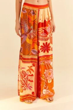 Farm Rio Forest Mixed Scarves Lenzing™ Ecovero™ Viscose Pants -Perfect Top Shop 306279 03