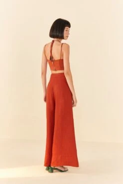 Farm Rio Brown Wide Leg Pants -Perfect Top Shop 306285 03