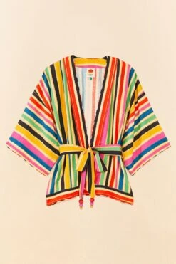 Farm Rio Rainbow Stripes Kimono -Perfect Top Shop 306297 06