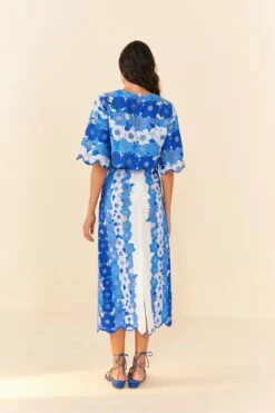 Farm Rio Blue Flower Stripes Crop Top 11 Farm Rio Blue Flower Stripes Crop Top -Perfect Top Shop 306302 04