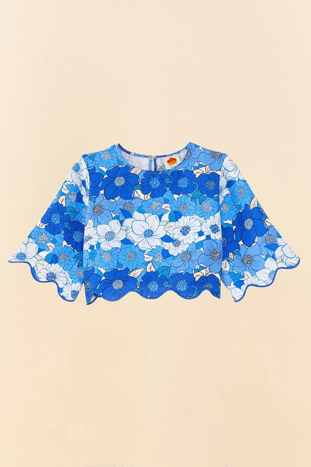 Farm Rio Blue Flower Stripes Crop Top 8 Farm Rio Blue Flower Stripes Crop Top - Image 6