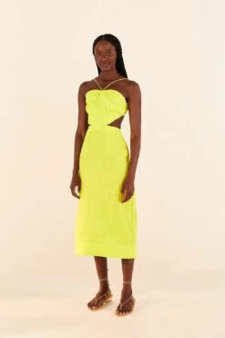 Farm Rio Lime Green Monstera Midi Dress -Perfect Top Shop 306330 03