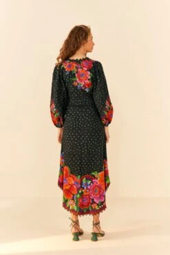 Farm Rio Black Blooming Garden Dress -Perfect Top Shop 306333 03