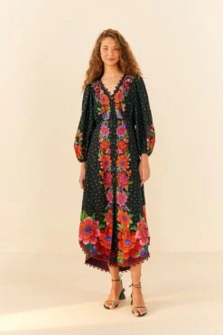 Farm Rio Black Blooming Garden Dress -Perfect Top Shop 306333 04