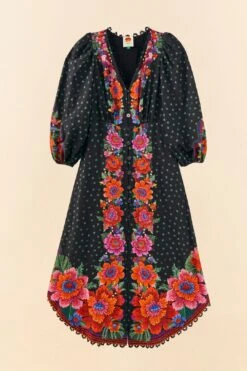 Farm Rio Black Blooming Garden Dress -Perfect Top Shop 306333 06