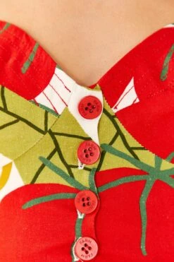 Farm Rio Tomato Tie Strap Crop Top -Perfect Top Shop 306341 05