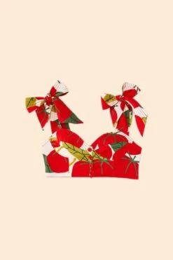 Farm Rio Tomato Tie Strap Crop Top -Perfect Top Shop 306341 06