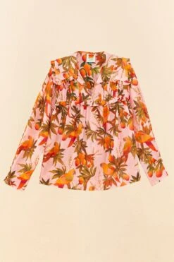 Farm Rio Pink Mango Trees Blouse -Perfect Top Shop 306655 06