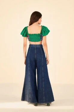 Farm Rio Dark Wash Wide Leg Denim Pants -Perfect Top Shop 306668 03