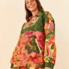Farm Rio Orange Blooming Garden Sweatshirt -Perfect Top Shop 306672 01