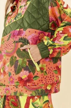 Farm Rio Orange Blooming Garden Sweatshirt -Perfect Top Shop 306672 03