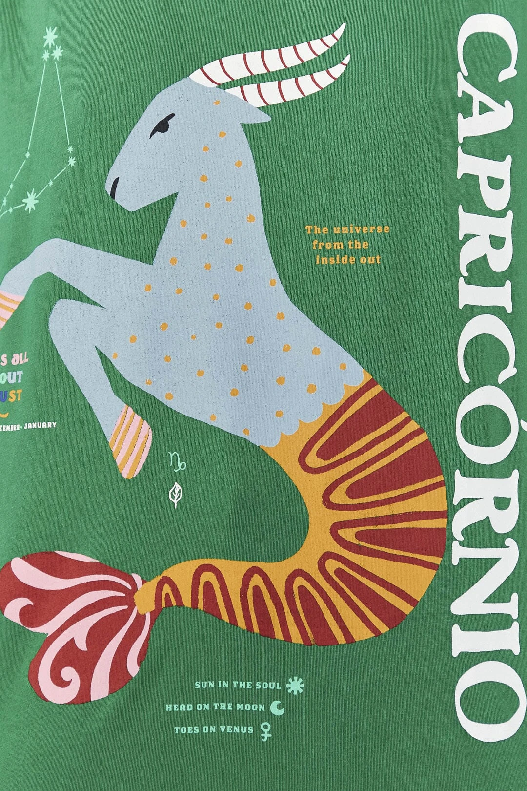 Farm Rio Capricorn Zodiac Organic Cotton T-Shirt 6 Farm Rio Capricorn Zodiac Organic Cotton T-Shirt - Image 4