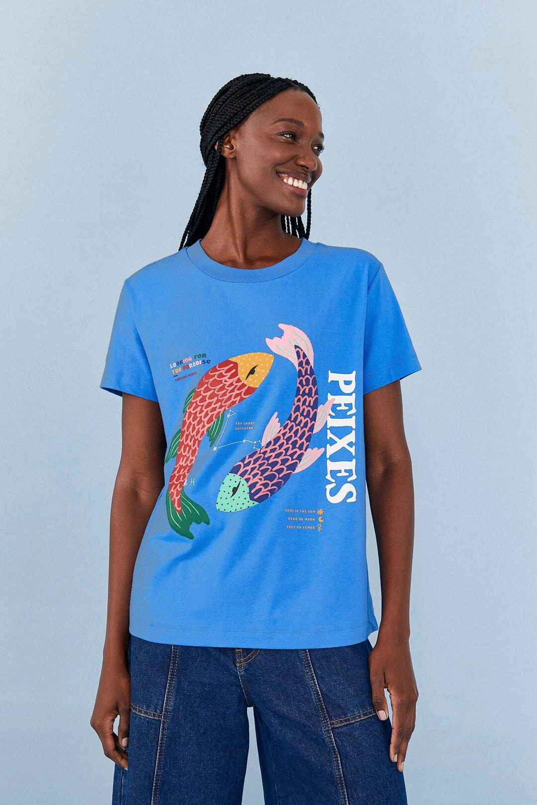 Farm Rio Pisces Zodiac Organic Cotton T-Shirt 4 Farm Rio Pisces Zodiac Organic Cotton T-Shirt - Image 2