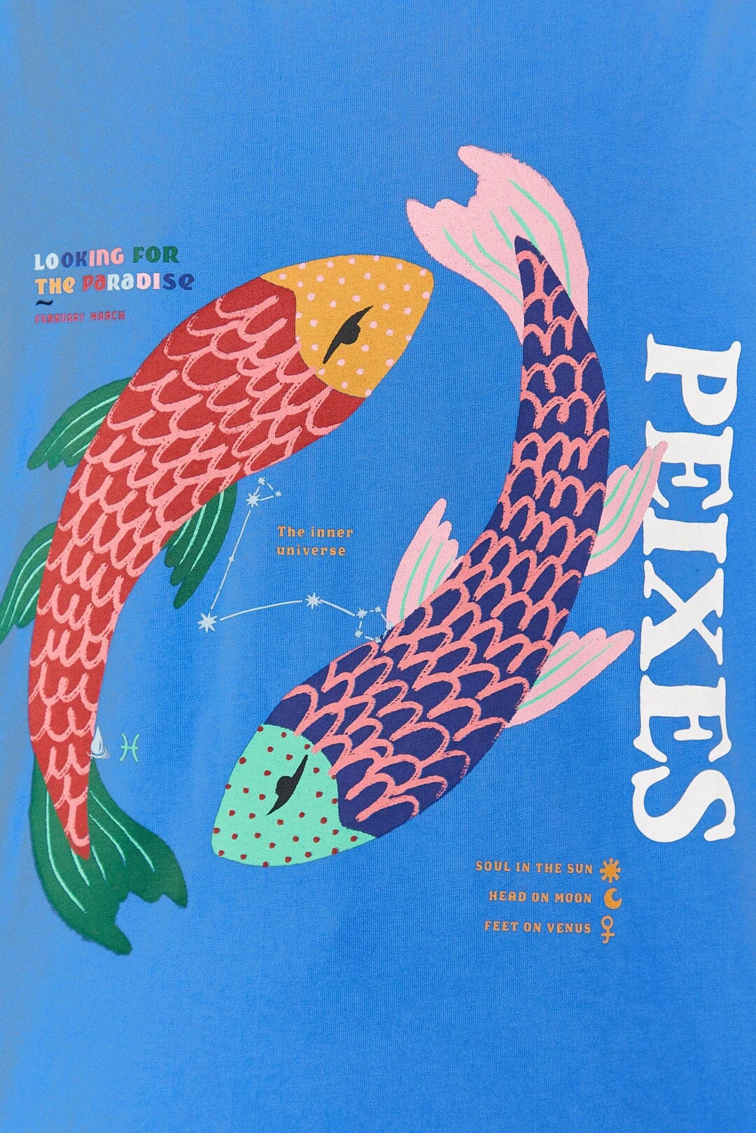 Farm Rio Pisces Zodiac Organic Cotton T-Shirt 6 Farm Rio Pisces Zodiac Organic Cotton T-Shirt - Image 4