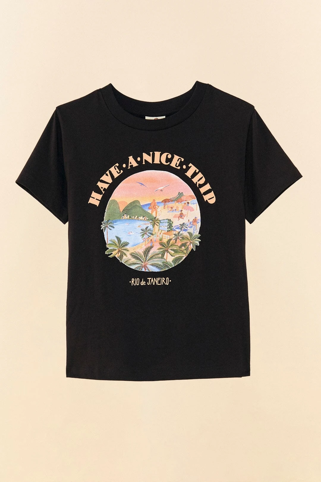 Farm Rio Black Have A Nice Trip Organic Cotton T-Shirt 7 Farm Rio Black Have A Nice Trip Organic Cotton T-Shirt - Image 5