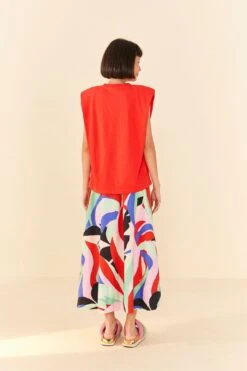 Farm Rio Red Tropical Organic Cotton T-Shirt -Perfect Top Shop 306713 03