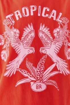 Farm Rio Red Tropical Organic Cotton T-Shirt -Perfect Top Shop 306713 04